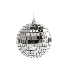 Honeyhandy Plastic Disco Ball Pendant Decoration, Glass Mirror Mosaic Craft Decoration Sphere, Silver, 40mm