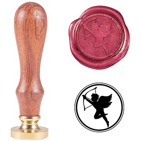 PandaHall Elite God of Love Wax Seal Stamp with Wooden Handle Vintage Retro Sealing Stamp for Valentine's Day Embellishment of Envelopes, Gift Packing, Wedding Invitation Letter