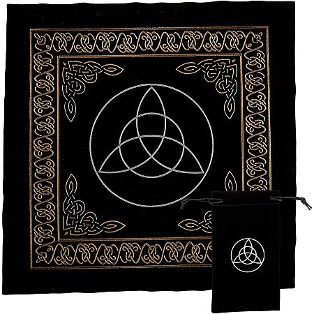 CREATCABIN Pentagram Altar Cloth Witchcraft Supplies Tarot Divination Cards Table Cloth Spiritual Astrology Tablecloth for Bar Home Yoga Studio Table Wall Decor 19.69 x 17.72inch