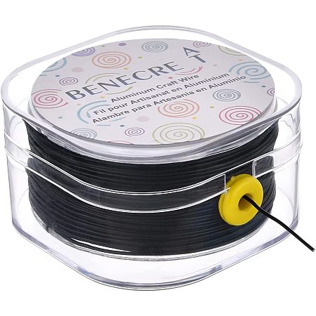 BENECREAT 196Feet Anodized Aluminum Craft Wire 20 Gauge Flexible Jewelry Beading Wire for Sculpting, Armature, Jewelry Making and Garden, Black
