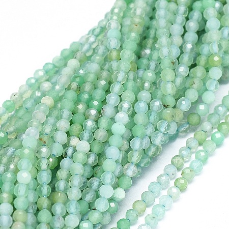 ARRICRAFT Natural Australia Jade Beads Strands, Faceted, Round, 2mm, Hole: 0.5mm; about 190pcs/strand, 15.5 inches(39.5cm)