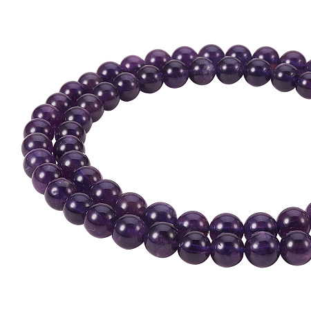 PandaHall Elite 6mm DarkSlateBlue Natural Amethyst Bead Strands Grade AB+ Round Loose Beads Approxi 15.5 inch 64pcs 1 Strand for Jewelry Making
