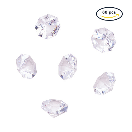 PandaHall Elite Imitation Taiwan Faceted Acrylic Gemstones Large Diamond Gems Cone Size 30.1x20mm for Event, Wedding, Vase Fillers, Crafts, Birthday Decoration, about 60pcs/box