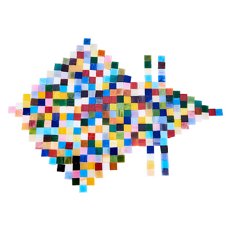 PandaHall Elite 1 Box (about 350 pcs) Mixed Color Square Mosaic Tiles Mosaic Glass Cabochons for Home Decoration Crafts Supply