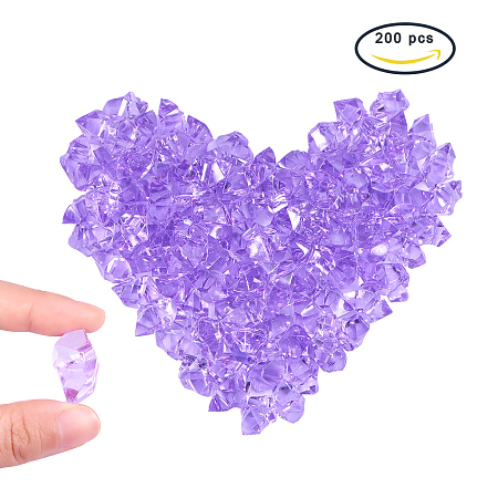 BENECREAT Dark Violet 25x18mm Acrylic Beads Ice Rock Crystals Treasure Gems for Jewelry Making, about 200pcs/bag