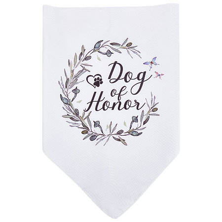 CRASPIRE Dog of Honor Dog Bandana Wedding Pet Bandana White Olive Branch Triangle Pet Dog Scarf Dog Engagement Wedding Announcement Photo Props Collars Accessories for Pet Dog Lovers Gifts