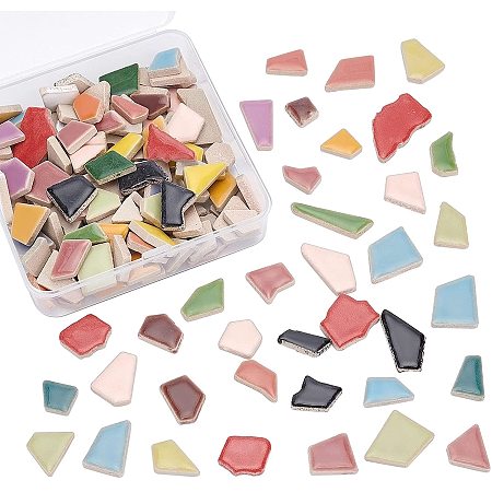 OLYCRAFT 200g Mosaic Tiles Ceramic Mosaic Tile Assorted Colors Irregular Shape Crystal Ceramic Mosaic Piece for Home Decoration Crafts Supply DIY Handmade Project Mosaic Art Projects