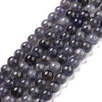 Natural Iolite Beads Strands, Round, 8~8.5mm, Hole: 0.7mm, about 48pcs/strand, 15.75 inch(40cm)