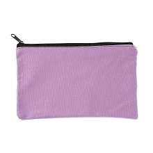 Honeyhandy Rectangle Canvas Jewelry Storage Bag, with Black Zipper, Cosmetic Bag, Multipurpose Travel Toiletry Pouch, Plum, 20x13x0.3cm