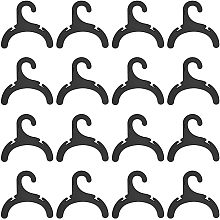 DELORIGIN 16pcs Pet Clothes Hanger, Black Plastic Apparel Hangers for Dog Cat Mini Clothes Hangers Non-Slip Pet Costume Racks for Pet Puppy Small Clothes Organizer, 6.3x6.4x0.2 inch