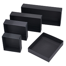 BENECREAT 10Pcs 5 Style Present Packaging Box, Black Gift Wrap Boxes with Lids for Garment Packing box, Cosmetic box