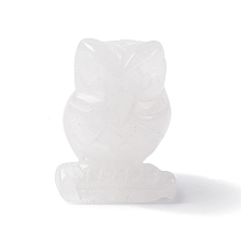 Honeyhandy Natural Quartz Crystal Display Decorations, Home Decorations, Owl, 27x22x38mm