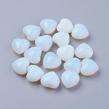 Honeyhandy Opalite Heart Love Stones, Pocket Palm Stones for Reiki Balancing, 15~15.5x15x10mm