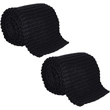 BENECREAT 2pcs Thick Knitted Rib Fabric Cuffs Replacement, 28.7x2.75 Tubular Rib Knit Fabric for Waistband Wear Cotton Padded Jacket Sportswear Cuffs Extension, Black