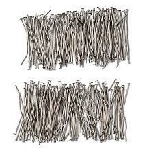 Honeyhandy Iron Flat Head Pins, Jewelry Making Findings, Platinum, 20 Gauge, 40x0.8mm, Head: 2mm