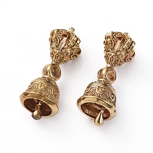 Honeyhandy Brass Buddhist Beads, Dorje Vajra, Buddha Jewelry Findings, Bell, Raw(Unplated), 28x11mm, Hole: 2.5mm