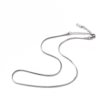 Honeyhandy 304 Stainless Steel Round Snake Chain Necklace for Men Women, Stainless Steel Color, 15.75 inch(40cm)