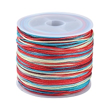 Honeyhandy Nylon Thread, Segment Dyed Chinese Knotting Cord, Nylon String for Beading Jewelry Making, Medium Turquoise, 0.8mm, about 54.68 Yards(50m)/Roll