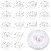 NBEADS 100 Pcs Organza Bags, Diameter 26cm Round Drawstring Organza Bags Jewelry Gift Pouches with Sequins for Birthday Wedding Party Baptism, White