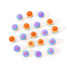 ARRICRAFT 50Pcs Transparent Stripe Resin Beads, Round, Colorful, 1/4 inch(8mm), Hole: 2mm, 50pcs/Bag