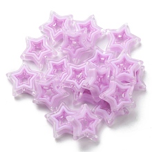 Honeyhandy Acrylic Beads, Bead in Bead, Star, Plum, 21.5x22x6mm, Hole: 3mm, about 280pcs/500g