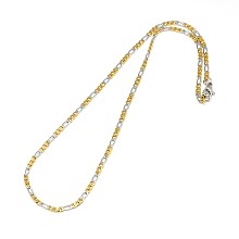 Honeyhandy 304 Stainless Steel Figaro Chain Necklace Making, Mixed Color, 17.91 inch(45.5cm), 3mm