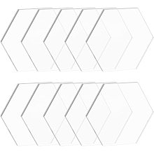 BENECREAT 10PCS 2.3x2.7 Inch Clear Acrylic Sheet 3mm Thick Hexagon Cast Sheet for Decoration, Wedding Table Sign, Coasters and Other DIY Project