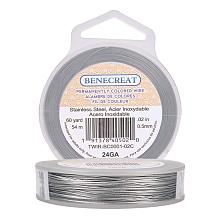 BENECREAT 180-Feet 0.02inch (0.5mm) 7-Strand Bead String Wire Nylon Coated Stainless Steel Wire for Necklace Bracelet Beading Craft Work