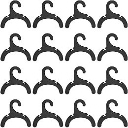 DELORIGIN 16pcs Pet Clothes Hanger, Black Plastic Apparel Hangers for Dog Cat Mini Clothes Hangers Non-Slip Pet Costume Racks for Pet Puppy Small Clothes Organizer, 6.3x6.4x0.2 inch