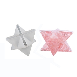 Honeyhandy DIY Merkaba Star Silicone Molds, Resin Casting Molds, for UV Resin, Epoxy Resin Craft Making, White, 43x43x37mm