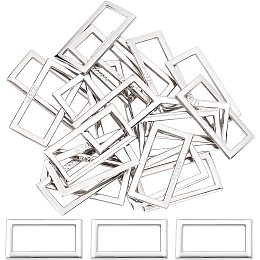 GORGECRAFT 1 Box 20Pcs Metal Flat Rectangle Rings 30mm Inner Length Heavy Duty Silver Alloy Buckle Loop for Luggage Bag Backpacks Wallets Belt Garment Strap DIY Sewing Crafts Decoration Accessories