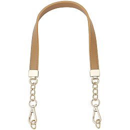 Arricraft Purse Handle Chain Strap 24.2inch PU Leather Shoulder Strap with Gold Metal Hardware Replacement Chain Strap for Handbag Crossbody Bag Clutch Bag Accessories DIY Bag Making Supplies, Yellow