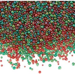 OLYCRAFT 200g Resin Bubble Beads 2~3mm No Hole Droplet Bubble Beads Red Green Tiny Crystal Glass Balls Mini Bubble Ball Beads Christmas Resin Filler for DIY Shaker Resin Molds Resin Jewelry Making