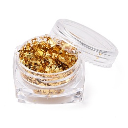 Honeyhandy Foil Flakes, DIY Gilding Flakes, for Epoxy Jewelry Accessories Filler, Pale Goldenrod, Box: 2.9x1.6cm