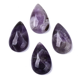 Honeyhandy Natural Amethyst Cabochons, Teardrop, 28~29x15~17x6~9mm