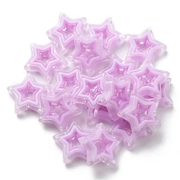 Acrylic Beads, Bead in Bead, Star, Plum, 21.5x22x6mm, Hole: 3mm