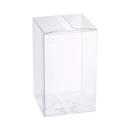 BENECREAT 30PCS 6x6x10cm Film Covered Clear Cube Wedding Favour Boxes PVC Transparent Cube Gift Boxes for Candy Chocolate Christmas Favour