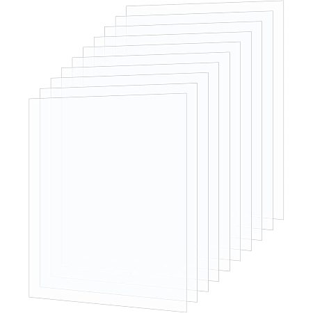 OLYCRAFT 10 Sheets Plexiglass Sheet Clear Plexiglass Sheet Panel Rectangle Perspex Transparent Acrylic Board PMMA Slices Plastic Board for Picture Photo Frame Glass Replacement - 10