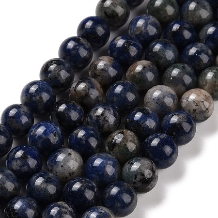 Natural Sodalite Beads Strands, Round, 10mm, Hole: 1~1.6mm, about 39pcs/strand, 15.24~15.51''(38.7~39.4cm)