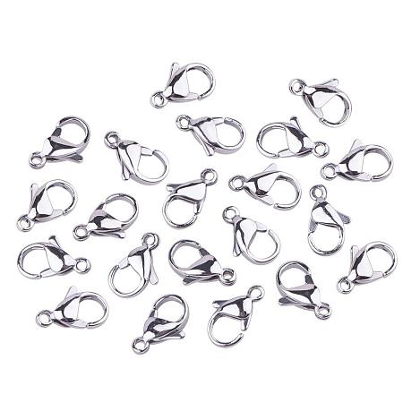 ARRICRAFT 100PCS Grade A 304 Stainless Steel Lobster Claw Clasps Size 12x7mm