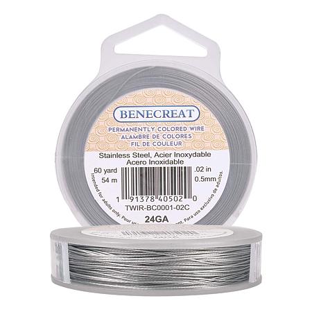 BENECREAT 180-Feet 0.02inch (0.5mm) 7-Strand Bead String Wire Nylon Coated Stainless Steel Wire for Necklace Bracelet Beading Craft Work
