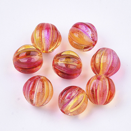 Nbeads Two Tone Transparent Spray Painted Acrylic Corrugated Beads ...