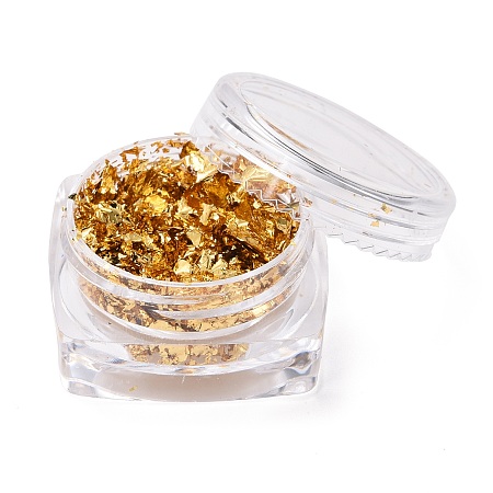 Honeyhandy Foil Flakes, DIY Gilding Flakes, for Epoxy Jewelry Accessories Filler, Pale Goldenrod, Box: 2.9x1.6cm