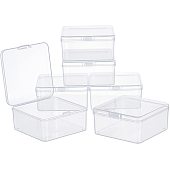 Wholesale SUPERFINDINGS 6 Pack Clear Plastic Beads Storage Containers Boxes  with Lids 12.2x8.3x5.5cm Small Rectangle Plastic Organizer Storage Cases  for Beads Jewelry Office Craft 