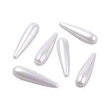 ARRICRAFT 20 pcs 30 mm Drop Shape Shell Pearl Half Drilled Beads for Earring Necklace Bracelet Jewelry Making, White