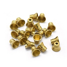 Honeyhandy Brass Bead Cone, Apetalous, Raw(Unplated), 6x5mm, Hole: 1.5mm, Inner Diameter: 4mm