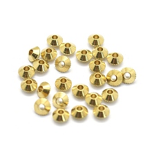 Honeyhandy Brass Spacer Beads, Rondelle, Raw(Unplated), 3.5x2mm, Hole: 1.2mm