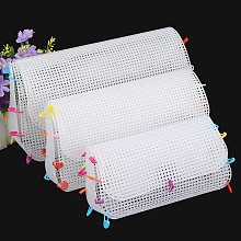 Honeyhandy DIY Rectangle-shaped Plastic Mesh Canvas Sheet, for Knitting Bag Crochet Projects Accessories, White, 505x530x1.5mm