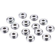 PH PandaHall 100pcs 5mm Stainless Steel Spacers Beads Flat Round Loose Spacers Beads Charm Jewelry findings for Necklace Bracelet Earring Making DIY