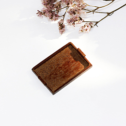 Honeyhandy Mini Resin Serving Trays, Miniature Ornaments, Micro Landscape Dollhouse Accessories, Pretending Prop Decorations, Rectangle, Sienna, 43x30x4mm